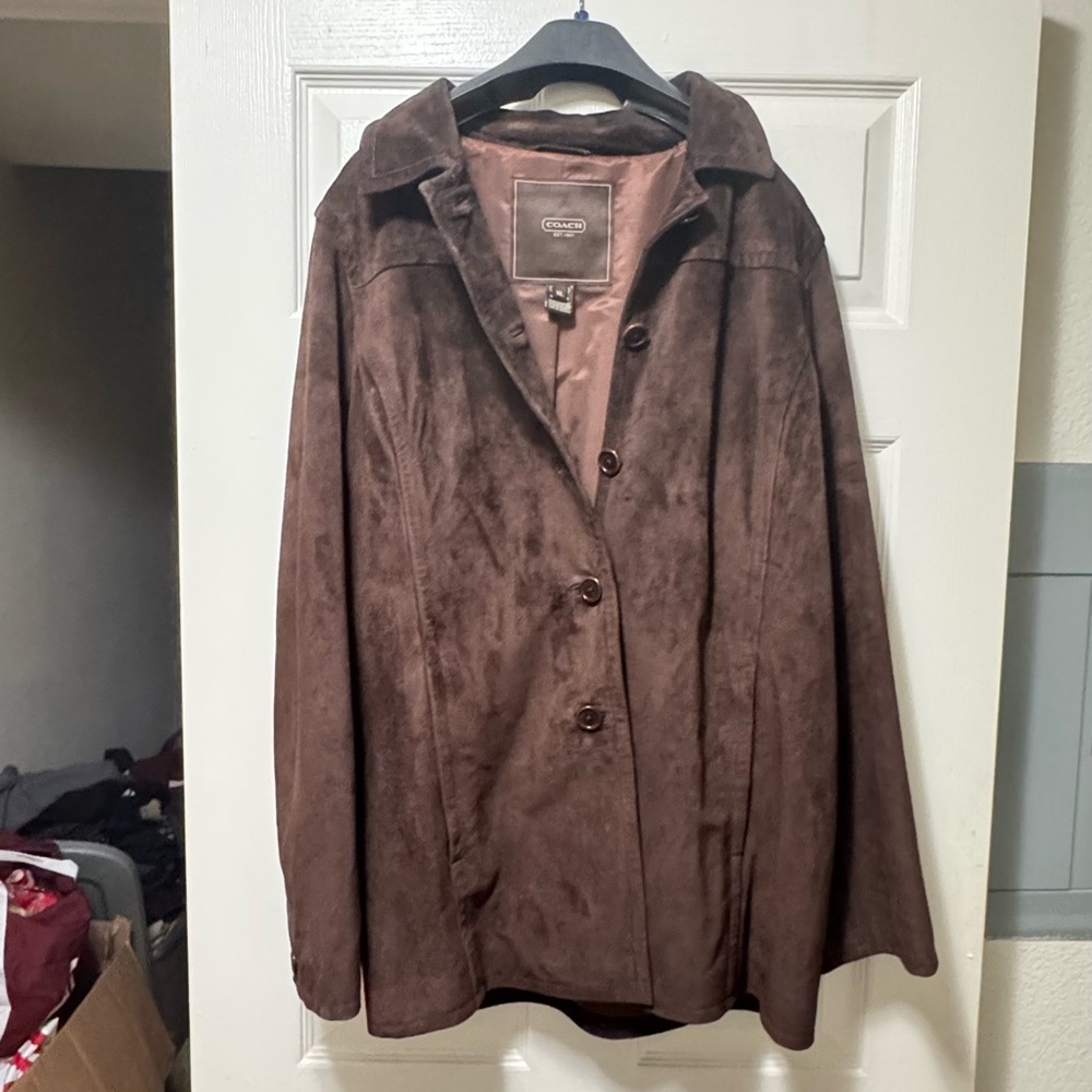 Coach Women's Suede Brown Leather Jacket